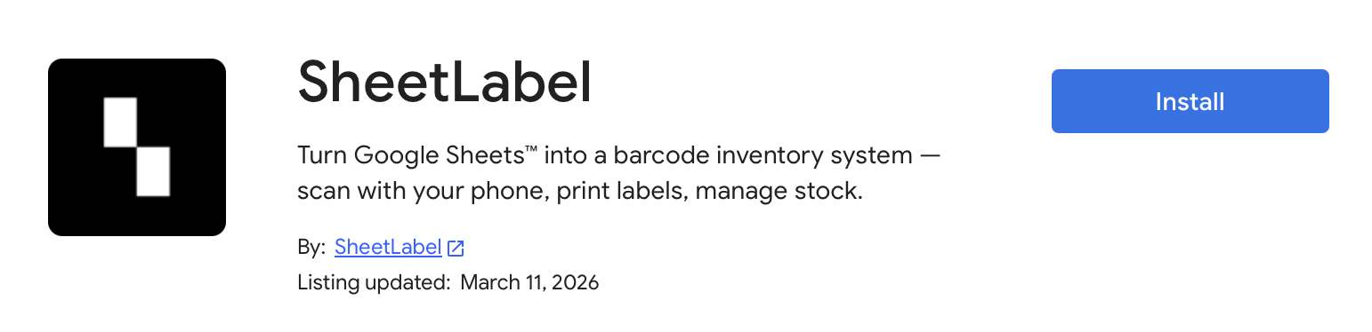 SheetLabel in the Google Workspace Marketplace